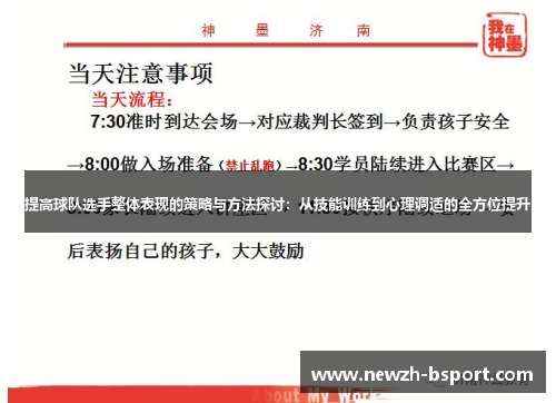 提高球队选手整体表现的策略与方法探讨：从技能训练到心理调适的全方位提升